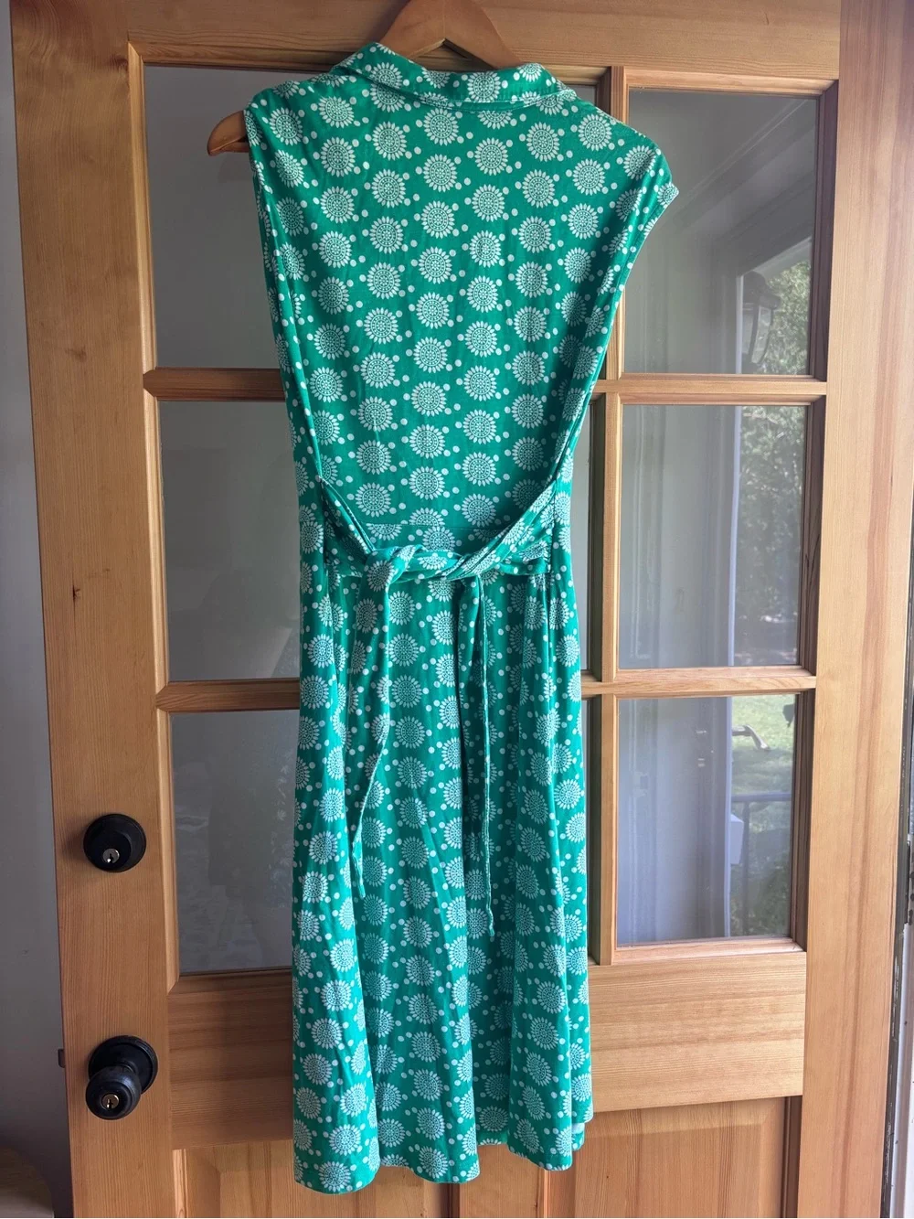 Boden Green Printed Midi Shirt Dress with Tie Waist - Picture 5 of 5